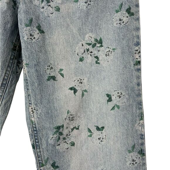 Wild Fable Womens Sz 2 90s Style Relaxed Light Blue Floral Straight Leg Jeans - Picture 2 of 6